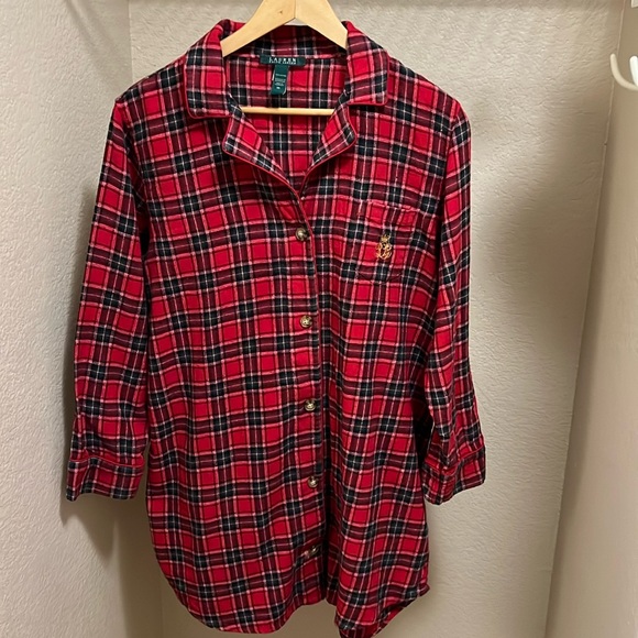 Ralph Lauren Other - Vintage Lauren Ralph Lauren Women’s Logo Plaid Flannel Nightgown Size XL. A477